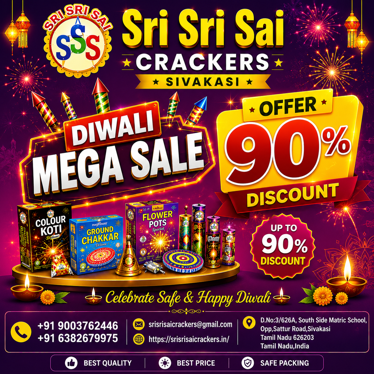 Welcome to Sri Sri Sai Crcakers 